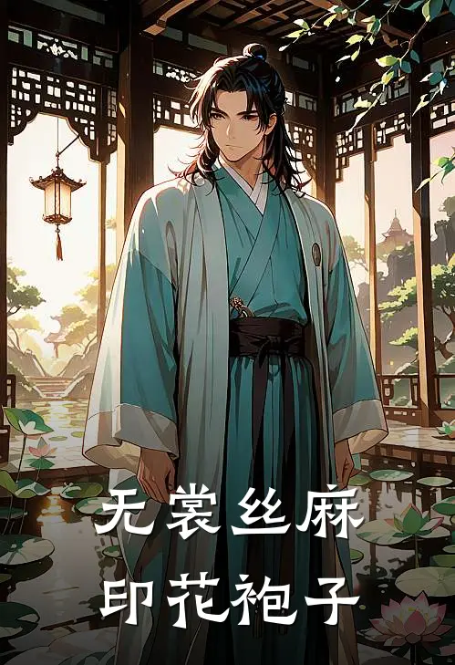 无裳丝麻印花袍子