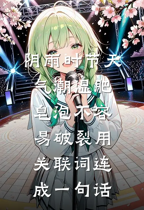 阴雨时节天气潮湿肥皂泡不容易破裂用关联词连成一句话